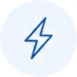 Blue lightning bolt icon on a light background.