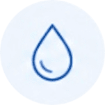 A simple blue outline of a water droplet on a light background.